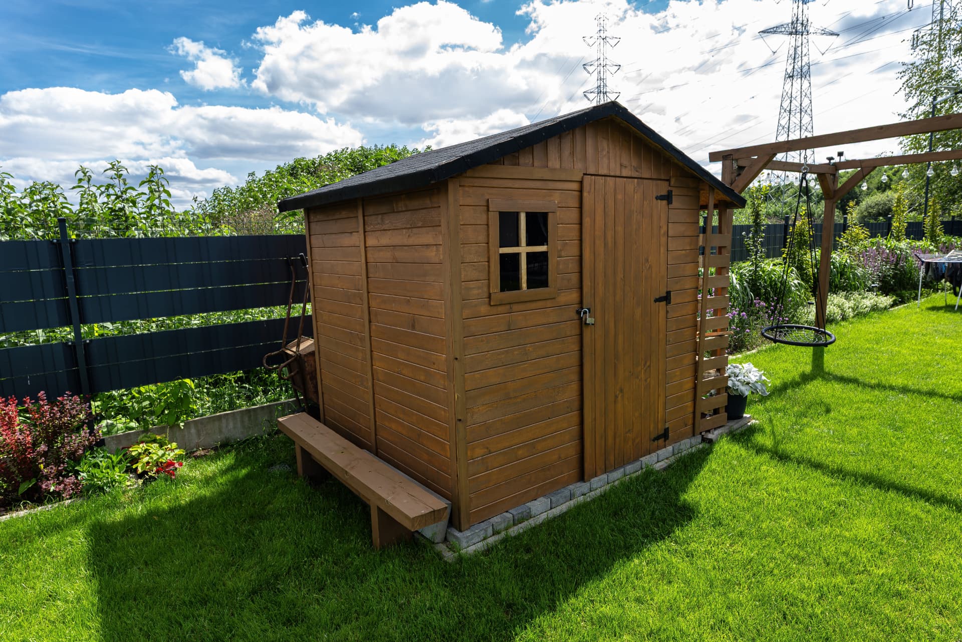 Timber garden shed built by LP Home and Landscapes in Bromley